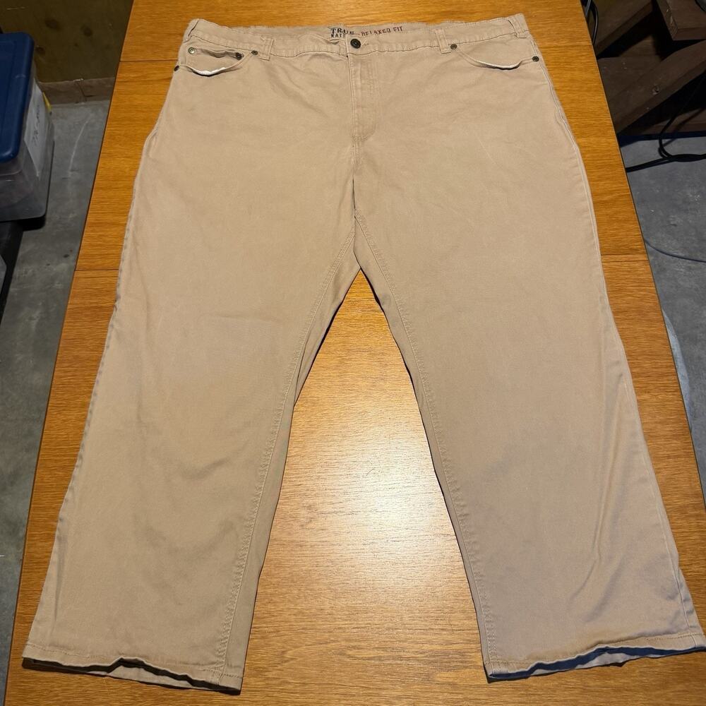 True Nation Pants Men’s Size 52x30 Relaxed Fit Beige Khaki Stretch